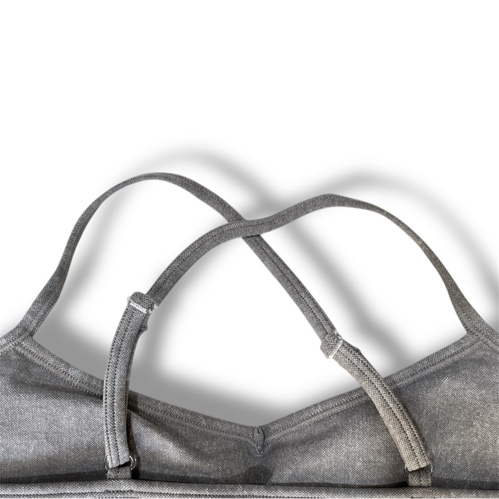 YoungLA Women’s Sports Bra Grey Wash Padded Adjustable Strap NWT - Picture 4 of 4